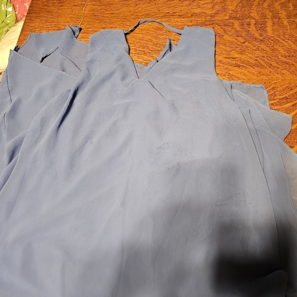 Chico's Blue Ruffle Midi Dress Women's Size 1 - Picture 10 of 10